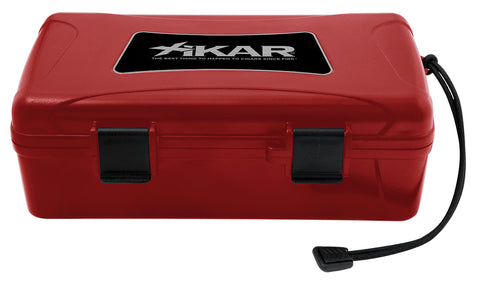 mycigarorder.com XIKAR 10 Cigar Travel Humidor Red Case - Boveda Pack Model - 210RDXI