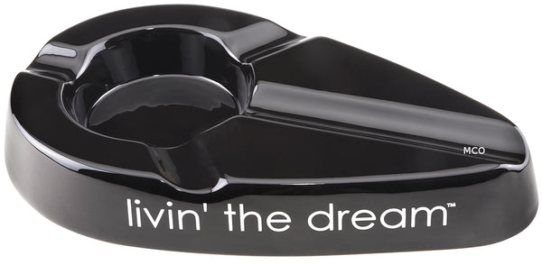 mycigarorder.com Xikar Livin' The Dream Cigar Ergonomic Black Ashtray New Gift Boxed 428LBK MCO