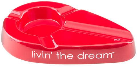 mycigarorder.com Xikar Livin' The Dream Cigar Ergonomic Red Ashtray New Gift Boxed 428LRD MCO