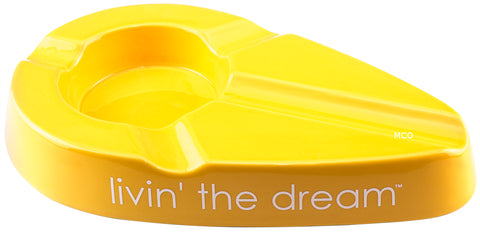 mycigarorder.com Xikar Livin' The Dream Cigar Ergonomic Yellow Ashtray New Gift Boxed 428LYL MCO