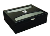 mycigarorder.com Prestige Delano UV Glass Top Humidor - Black - 100 Cigar Capacity