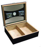 mycigarorder.com Prestige Delano UV Glass Top Humidor - Black - 100 Cigar Capacity