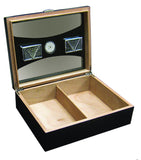 mycigarorder.com Prestige Delano UV Glass Top Humidor - Black - 100 Cigar Capacity