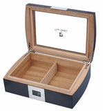 Pierre Cardin 40 Cigar Humidor - Carbon Fibre Pattern Finish - PC-16