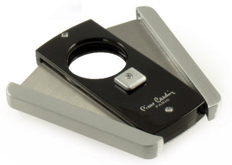 Pierre Cardin Black Lacquer & Satin Chrome Cigar Cutter - P-770-01