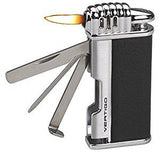 Vertigo Lotus Puffer Pipe Lighter Black - Horizontal Flame and Pipe Tools