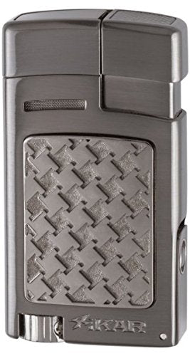 mycigarorder.com XIKAR Forte - Single Soft Flame Cigar Lighter - Gunmetal Houndstooth - 524G2H