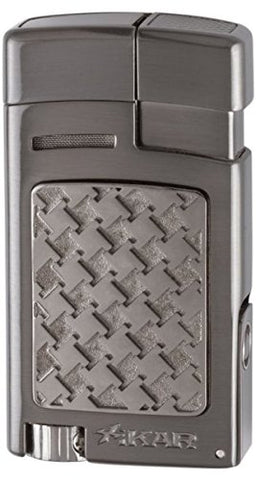 mycigarorder.com XIKAR Forte - Single Soft Flame Cigar Lighter - Gunmetal Houndstooth - 524G2H
