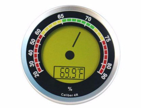 mycigarorder.com Caliber 4R Round Digital Hygrometer & Thermometer - Silver