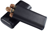 Caseti Leather Cigar Case – With Cedar Lining – 3 cigars capacity – Black